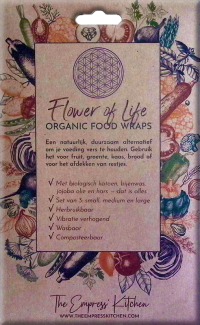 Flower of Life organic food wraps en 4x Bamboo onderzetters